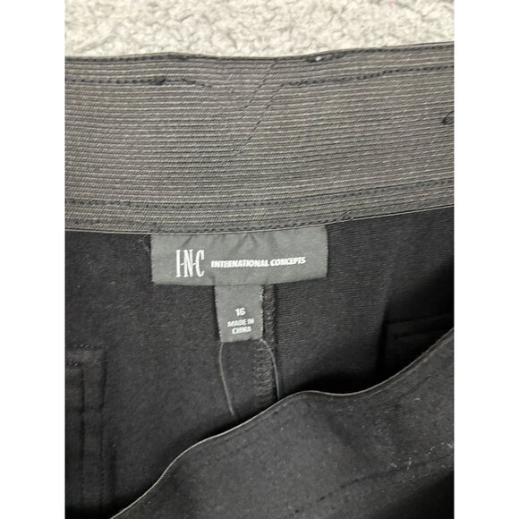 I.N.C. Women's Boot Cut Mid Rise Black Pull-On Pants Zip Pockets 16 NWOT's. - Picture 5 of 7